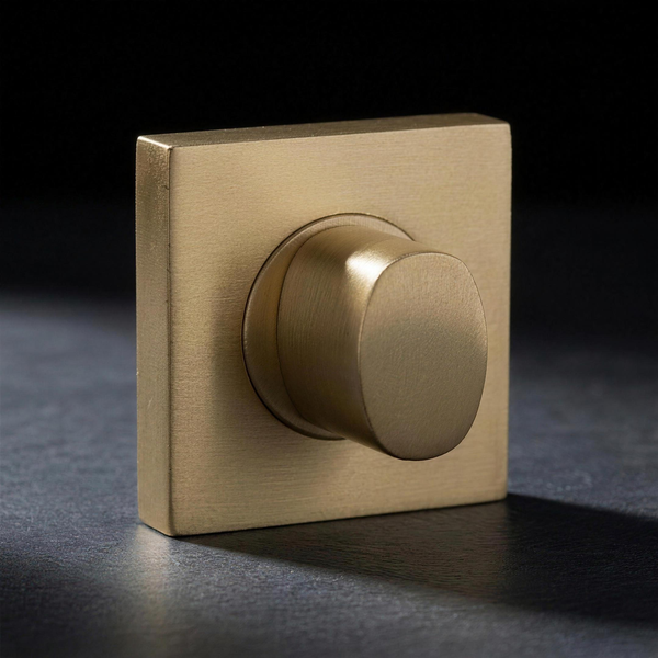 Filo Turn Square in Cast Brass, oval turn on a square rose
