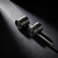 Fonte Basin Mixer — the two handles supplied, knurled and smooth, in Cast Gunmetal