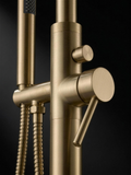 Fonte Bath Shower Mixer controls detail in Cast Brass