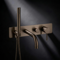 Fonte Wall-Mounted Bath Shower Mixer in Cast Bronze