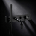 Fonte Wall-Mounted Bath Shower Mixer in Cast Black