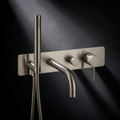 Fonte Wall-Mounted Bath Shower Mixer in Cast Nickel