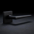 Filo Lever Square in Cast Black, tapered blade on a square rose