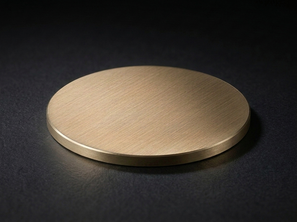 Cast London finish sample disc in Cast Brass