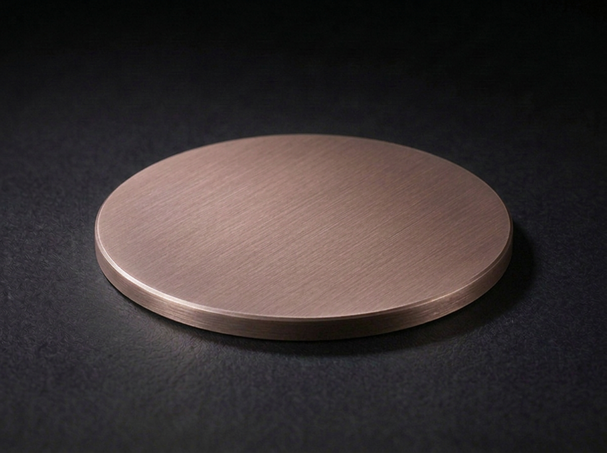 Cast London finish sample disc in Cast Bronze