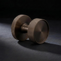 Asta Knob in Cast Bronze, knurled drum knob on a knurled concealed rose