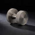Asta Knob in Cast Nickel, knurled drum knob on a knurled concealed rose