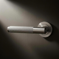 Asta Lever mounted on a door in Cast Nickel