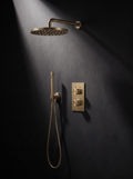 Fonte Shower Set — Cast Brass, fluted head, knurled dials