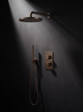 Fonte Shower Set — Cast Bronze, fluted head, knurled dials