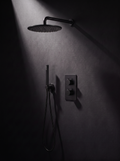 Fonte Shower Set — Cast Black, round head, smooth dials