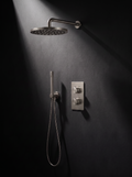 Fonte Shower Set — Cast Nickel, fluted head, knurled dials