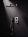 Fonte Shower Set — Cast Nickel, round head, smooth dials