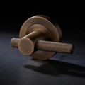 Asta Turn in Cast Bronze, knurled bathroom turn on a round rose