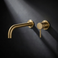 Fonte Wall-Mounted Basin Mixer in Cast Brass — 240mm spout