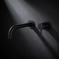 Fonte Wall-Mounted Basin Mixer in Cast Black — 240mm spout